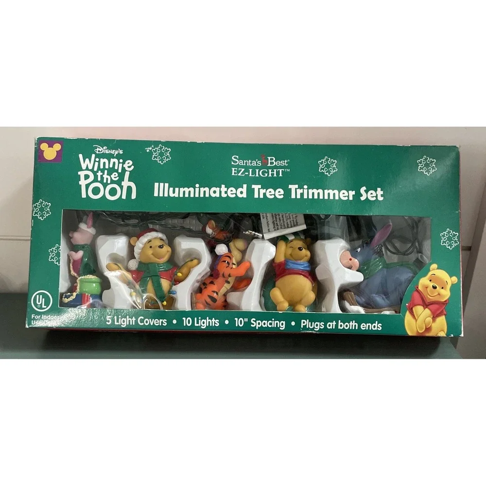 Vintage Disney Winnie the Pooh Tigger Piglet Ez Light Christmas Tree Light Set‎